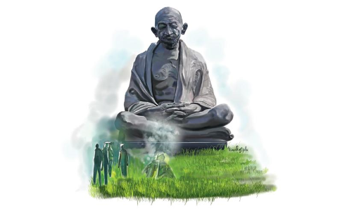 നീ​തി​കേ​ടിന്‍റെ പു​ക​ച്ചു​രു​ളു​ക​ളേ​റ്റ്​ മ​ഹാ​ത്മാവും  ക​ര​ഞ്ഞി​രി​ക്കും...