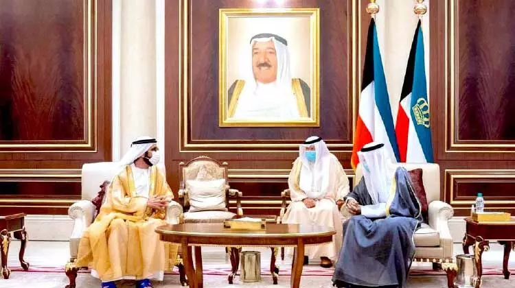 കു​വൈ​ത്ത്​ അ​മീ​റി​നെ ശൈ​ഖ്​ മു​ഹ​മ്മ​ദ്​ സ​ന്ദ​ർ​ശി​ച്ചു