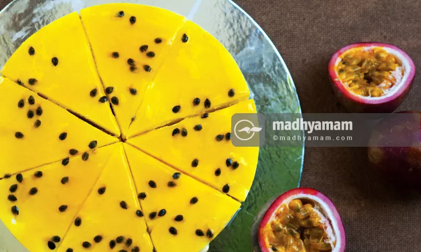 ഫ്രഷ് ഓറഞ്ചും പാഷൻ ഫ്രൂട്ടും ചേർന്നൊരു കേക്ക്