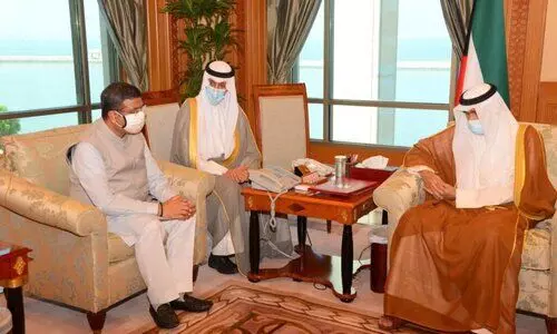 കേന്ദ്ര മന്ത്രി ധർമേന്ദ്ര പ്രധാൻ കുവൈത്ത്​ അമീറുമായി ചർച്ച നടത്തി