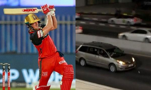 ഷാർജ സ്​റ്റേഡിയത്തിനടുത്ത്​​ ഡ്രൈവ്​ ചെയ്യുന്നവരുടെ ശ്രദ്ധക്ക്​; ഡിവില്ലിയേഴ്​സ്​ ബാറ്റുചെയ്യുന്നുണ്ട്​