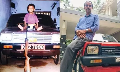 പതിറ്റാണ്ടുകള്‍ക്കു മുമ്പ് വിറ്റ കാർ പൊന്നുംവിലകൊടുത്ത്​ ഉപ്പാക്ക്​ പിറന്നാൾ സമ്മാനമായി നൽകി​ മകൻ ​