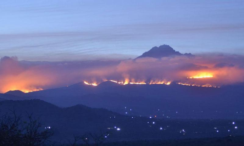 fire on Mount Kilimanjaro