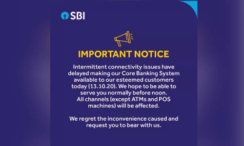 ഇടപാടുകൾ മുടങ്ങി; എസ്​.ബി.ഐ ഉപഭോക്താക്കൾ വലഞ്ഞു