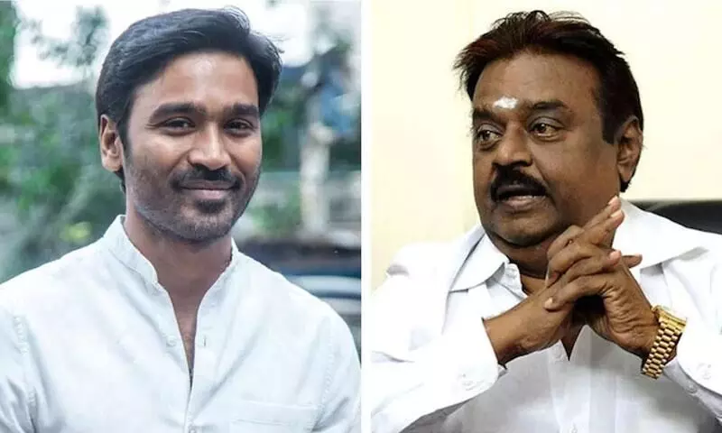 Dhanush and Vijayakanth Dhanush and Vijayakanth
