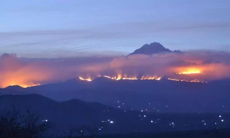 fire on Mount Kilimanjaro