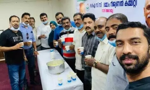 ജോ​സ് കെ. ​മാ​ണി​യു​ടെ മു​ന്ന​ണി മാ​റ്റം: ആ​ഹ്ലാ​ദ പ്ര​ക​ട​ന​വു​മാ​യി ദ​മ്മാം ഒ.​​െഎ.​സി.​സി