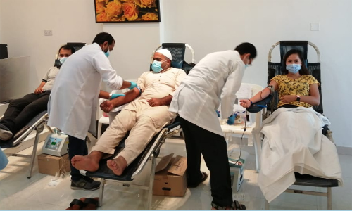 അൽ ജദീദ്​ എക്​സ്​ചേഞ്ച്​ സലാലയിൽ രക്​തദാന ക്യാമ്പ്​ സംഘടിപ്പിച്ചു