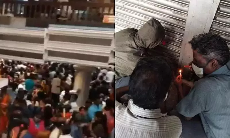 കോവിഡ് മാനദണ്ഡങ്ങൾ പാലിക്കാതെ നൂറുകണക്കിനുപേർ; ചെന്നൈ കുമരൻ സിൽക്സ് പൂട്ടി കോവിഡ് മാനദണ്ഡങ്ങൾ പാലിക്കാതെ നൂറുകണക്കിനുപേർ; ചെന്നൈ കുമരൻ സിൽക്സ് പൂട്ടി