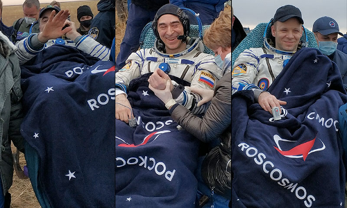 ബ​ഹി​രാ​കാ​ശ ദൗ​ത്യം പൂ​ർ​ത്തി​യാ​ക്കി മൂ​ന്നം​ഗ സം​ഘം മ​ട​ങ്ങി​യെ​ത്തി