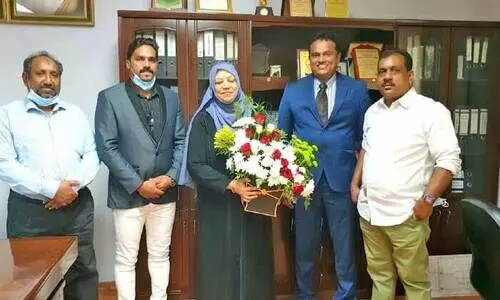 ഇന്ത്യൻ സ്​കൂൾ പ്രിൻസിപ്പൽ മെഹനാസ് ഫരീദിന് സ്വീകരണം നൽകി