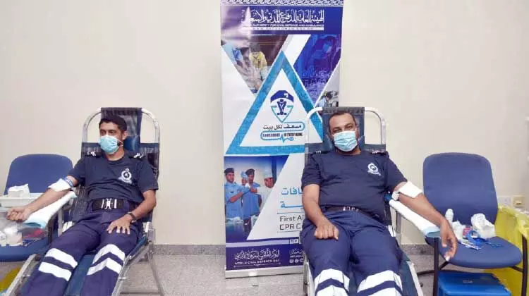 സിവിൽ ഡിഫൻസ് പൊതു അതോറിറ്റി രക്തദാന ക്യാമ്പ് നടത്തി സിവിൽ ഡിഫൻസ് പൊതു അതോറിറ്റി രക്തദാന ക്യാമ്പ് നടത്തി