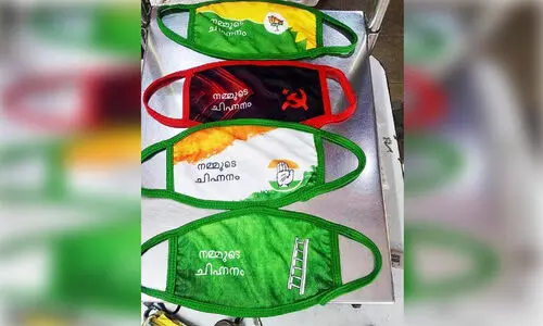 തെരഞ്ഞെടുപ്പ്​ പ്രചാരണം തുടങ്ങിയതോടെ തീരം കൈയടക്കി മാസ്ക്കുകള്‍