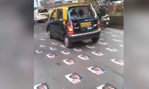 മുംബൈയിലെ തിരക്കേറിയ റോഡിൽ ഫ്രഞ്ച്​ പ്രസിഡൻറി​െൻറ പോസ്​റ്ററുകൾ; എടുത്ത്​ മാറ്റി പൊലീസ്​