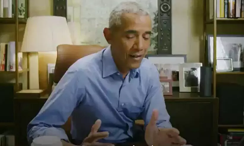 വീട്ടുകാർക്കൊക്കെ സുഖമല്ലേ, ബൈഡന് വോട്ട് ചെയ്യണം; വോട്ടർമാരെ നേരിട്ട് വിളിച്ച് ഒബാമ വീട്ടുകാർക്കൊക്കെ സുഖമല്ലേ, ബൈഡന് വോട്ട് ചെയ്യണം; വോട്ടർമാരെ നേരിട്ട് വിളിച്ച് ഒബാമ