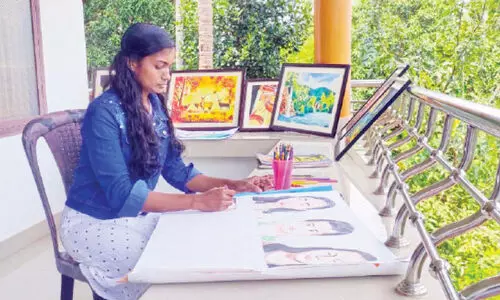 ചിത്രകലയിൽ വേറിട്ട കാഴ്ചയൊരുക്കി ശ്യാംലി സന്ദീപ്