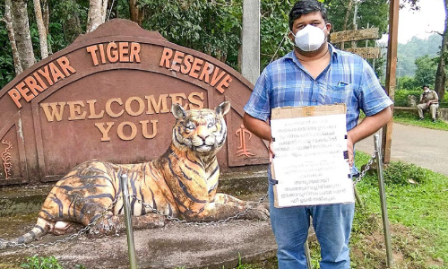 വനംവകുപ്പ് പണം നൽകിയില്ല; കടുവ സങ്കേതത്തിൽ യുവാവി​െൻറ ഒറ്റയാൾ സമരം