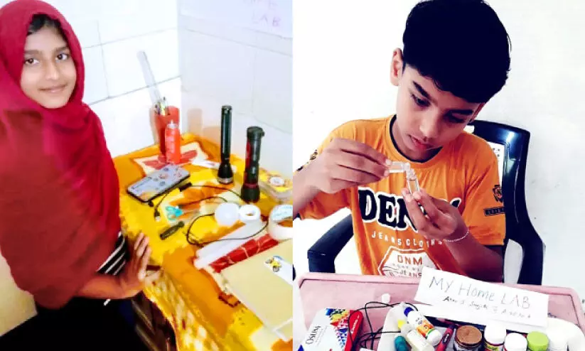 പരീക്ഷണം വീട്ടിൽതന്നെ; ഹോം ലാബൊരുക്കി വിദ്യാർഥികൾ