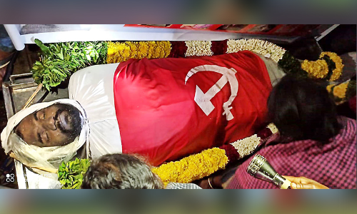 കേരളം തടഞ്ഞു; തമിഴ്​നാട്ടിൽ വേൽമുരുകനെ ചെ​െങ്കാടി പുതപ്പിച്ചു