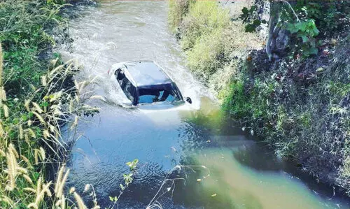 തുമ്പൂർമുഴി മെയിൻ കനാലിൽ കാർ വീണു; നാലുപേർക്ക്​ പരിക്ക്​