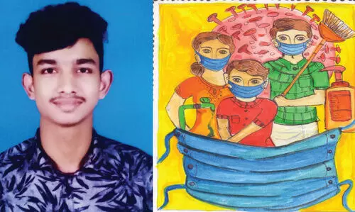 ശിശുദിന സ്​റ്റാമ്പിൽ തെളിയുക അഖിലി​െൻറ വര; അ​ഭി​മാ​ന​ത്തോ​ടെ കൊ​ടു​ങ്ങ​ല്ലൂ​ർ