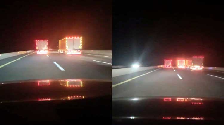 യാംബു-മദീന ഹൈവേയിൽ ഭീഷണിയായി ട്രക്കുകളുടെ മത്സരയോട്ടം യാംബു-മദീന ഹൈവേയിൽ ഭീഷണിയായി ട്രക്കുകളുടെ മത്സരയോട്ടം