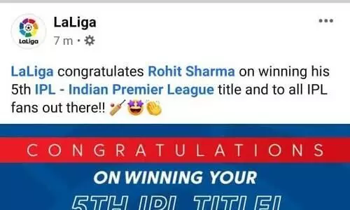 ലാലിഗക്ക്​ തെറ്റി; രോഹിതിന്​ ഇത്​ ആറാം ഐ.പി.എൽ കിരീടമാണ്​