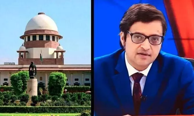 അർണബിന് ഇടക്കാല ജാമ്യം അനുവദിച്ച് സുപ്രീംകോടതി അർണബിന് ഇടക്കാല ജാമ്യം അനുവദിച്ച് സുപ്രീംകോടതി