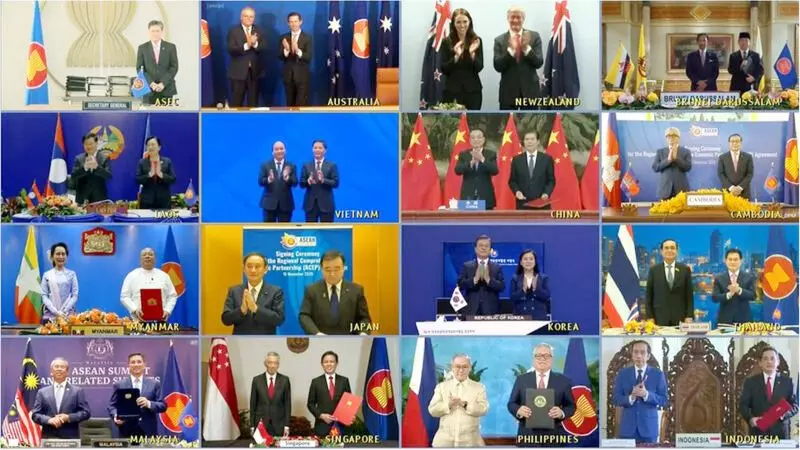 ലോകത്തിലെ ഏറ്റവും വലിയ വ്യാപാര കരാറിൽ ഒപ്പിട്ട് ചൈനയടക്കമുള്ള ഏഷ്യൻ-പസഫിക് രാജ്യങ്ങൾ ലോകത്തിലെ ഏറ്റവും വലിയ വ്യാപാര കരാറിൽ ഒപ്പിട്ട് ചൈനയടക്കമുള്ള ഏഷ്യൻ-പസഫിക് രാജ്യങ്ങൾ