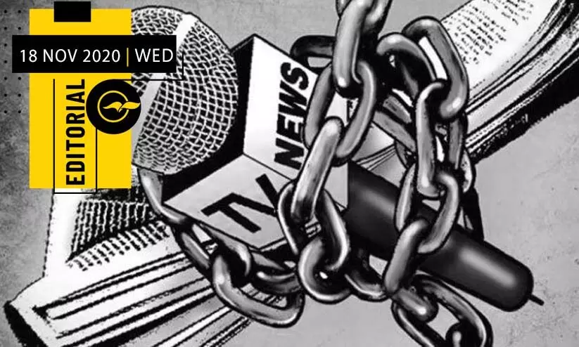 മാ​ധ്യ​മസ്വാ​ത​ന്ത്ര്യ​ത്തി​ന്​ മ​ര​ണ​മ​ണി