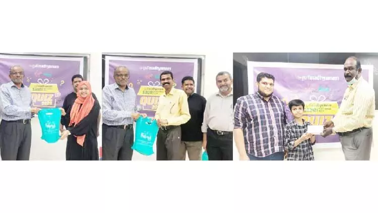 ഗ​ൾ​ഫ് മാ​ധ്യ​മം ക്വി​സ് മ​ത്സ​ര വി​ജ​യി​ക​ൾ​ക്ക് സ​മ്മാ​നം ന​ൽ​കി