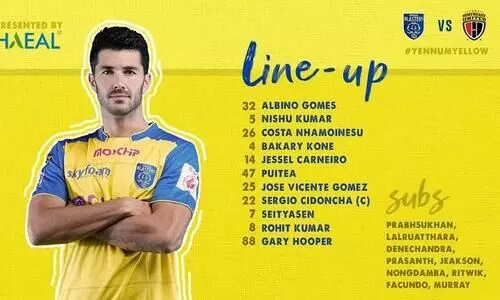 പ്ലെയിങ്​ ഫോർ​മാഷൻ അടിമുടി മാറ്റി വികുന; സഹലും പ്രശാന്തും പുറത്ത്​, ആദ്യ ഇലവനിൽ മലയാളി താരങ്ങളില്ല