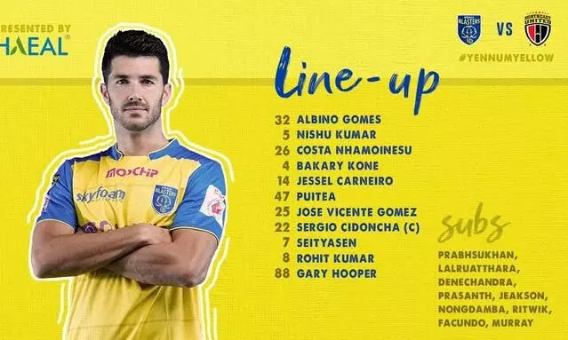 പ്ലെയിങ്​ ഫോർ​മാഷൻ അടിമുടി മാറ്റി വികുന; സഹലും പ്രശാന്തും പുറത്ത്​, ആദ്യ ഇലവനിൽ മലയാളി താരങ്ങളില്ല