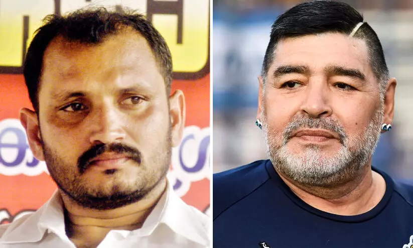 മറഡോണ എന്നെയും ബൂട്ടുകെട്ടിച്ചു മറഡോണ എന്നെയും ബൂട്ടുകെട്ടിച്ചു