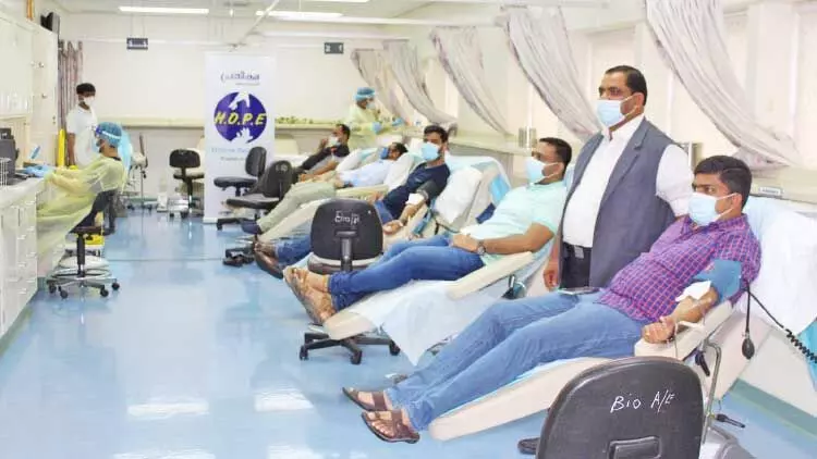 ഹോ​പ്പ് ബ​ഹ്‌​റൈ​ൻ ര​ക്ത​ദാ​ന ക്യാ​മ്പ് സം​ഘ​ടി​പ്പി​ച്ചു