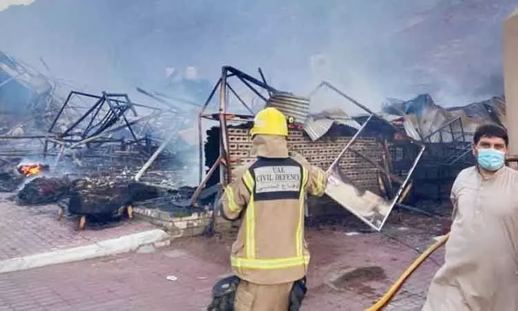 ഫുജൈറയിലെ മാർക്കറ്റിൽ തീപിടിത്തം; നാലു​ കടകൾ കത്തിനശിച്ചു