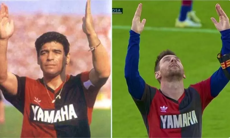 ഗോളടിച്ച ശേഷം മറഡോണക്ക് ആദരാഞ്ജലികളുമായി മെസ്സി ഗോളടിച്ച ശേഷം മറഡോണക്ക് ആദരാഞ്ജലികളുമായി മെസ്സി