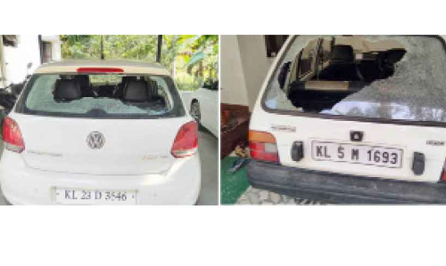 ഗുണ്ടാസംഘത്തിെൻറ ആക്രമണം; മൂന്ന് കാറുകളും വീടിെൻറ ജനലുകളും തകർത്തു