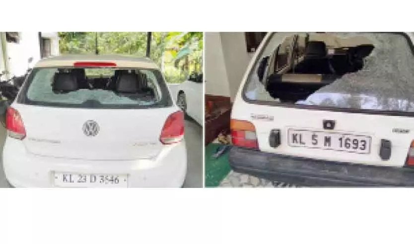 ഗുണ്ടാസംഘത്തിെൻറ ആക്രമണം; മൂന്ന് കാറുകളും വീടിെൻറ ജനലുകളും തകർത്തു