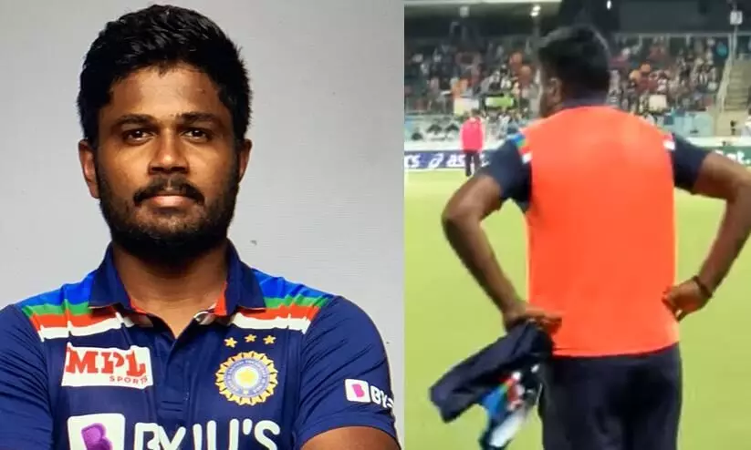 സഞ്​ജൂ, അടുത്ത കളിക്കുണ്ടാകുമോ?; ബൗണ്ടറി ലൈനിന്​ അരികെ നിന്ന താരത്തോട്​ മലയാളികൾ VIDEO