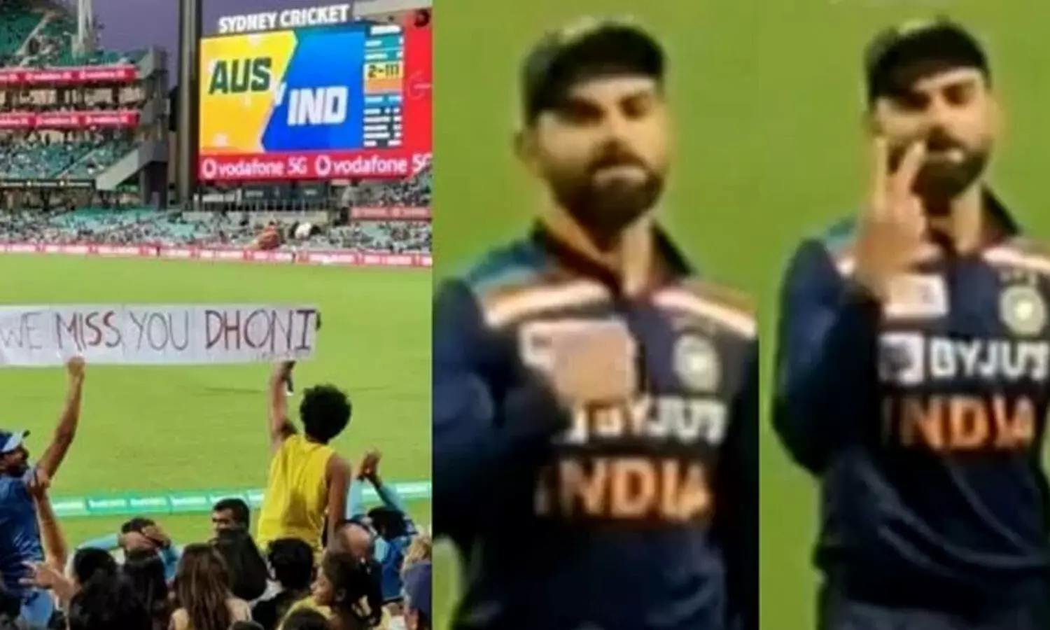 ധോണിയെ മിസ്​ ചെയ്യുന്നെന്ന്​ ആരാധകർ; ഞാനും മിസ്​ ചെയ്യുന്നുവെന്ന്​ ഗാലറിയോട്​ കോഹ്​ലി VIDEO