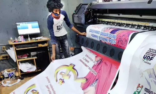 നടുനിവർത്തി അച്ചടി​ മേഖല; തെര​െഞ്ഞടുപ്പ്​ ചൂടിലും അനക്കമില്ലാതെ ലൈറ്റ്​​ ആൻഡ്​​ സൗണ്ട്​