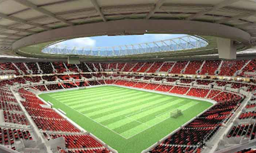 രാജ്യത്തെ പ്രതിഫലിപ്പിച്ച്​ അൽ റയ്യാൻ സ്​റ്റേഡിയം