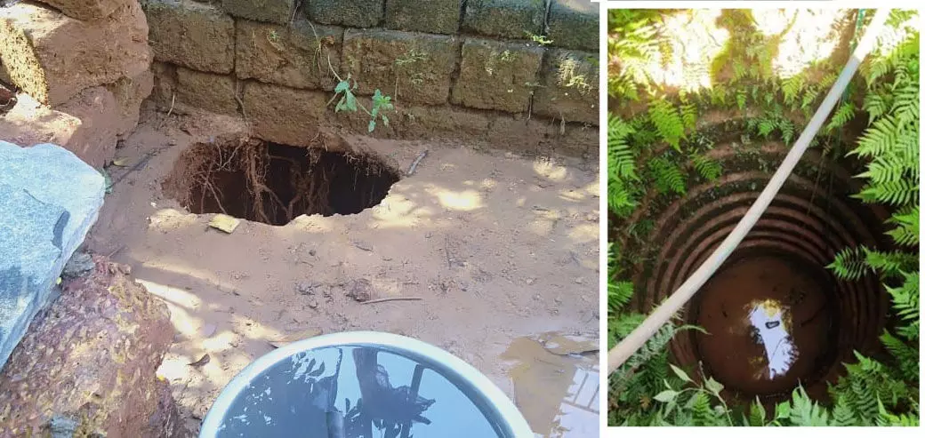 അലക്കിക്കൊണ്ടിരിക്കെ ഭൂമി താഴ്ന്ന് വീട്ടമ്മ അപ്രത്യക്ഷയായി; പൊങ്ങിയത് അടുത്ത വീട്ടിലെ കിണറ്റിൽ അലക്കിക്കൊണ്ടിരിക്കെ ഭൂമി താഴ്ന്ന് വീട്ടമ്മ അപ്രത്യക്ഷയായി; പൊങ്ങിയത് അടുത്ത വീട്ടിലെ കിണറ്റിൽ