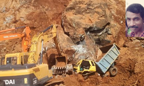 ക്വാറിയിൽ ടിപ്പറിനുമുകളിൽ മണ്ണിടിഞ്ഞ്​ ഡ്രൈവർ മരിച്ചു