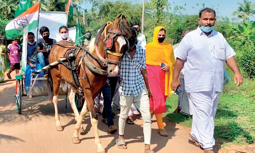 പ്രചാരണത്തിന് കുതിരവണ്ടിയും