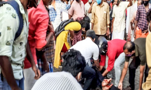 വൺവേ തെറ്റിച്ച ബസ് യുവതിയുടെ കാലിൽ കയറിയിറങ്ങി