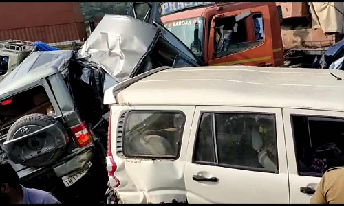 അമിതവേഗത്തിൽ വന്ന ലോറി 16 വാഹനങ്ങളിലിടിച്ച്​ നാലുപേർ മരിച്ചു