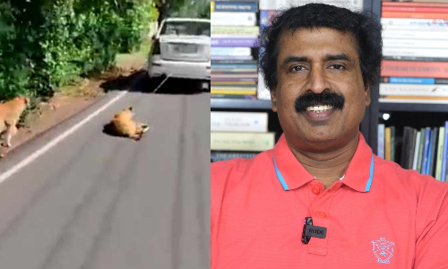 നായെ കെട്ടിവലിച്ചയാളെ ന്യായീകരിച്ച് മതത്തെ കുറ്റപ്പെടുത്തി യുക്തിവാദി രവിചന്ദ്രൻ