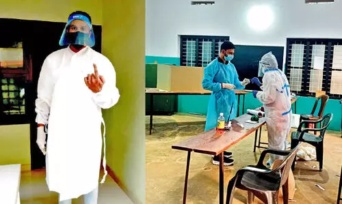 ഒമാനിൽനിന്ന്​ പറന്ന്​ പോളിങ്​ ബൂത്തിൽ ലാൻഡ്​​ ചെയ്​ത്​ റാഫിയും ശരീഫും